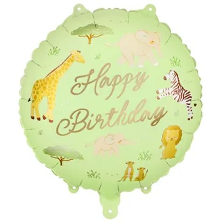 Palloncino in Foil 18" Happy Birthday Safari nella Savana