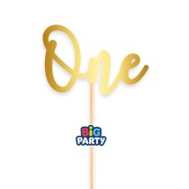 Mini Cake Topper di Carta 15cm 1°Compleanno Oro "One Today Gold" Accessori 1° Compleanno