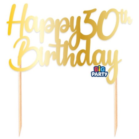 Maxi Cake Topper di Carta 20cm Oro Metallizzato Happy 50 Birthday Picks e Topper Eventi