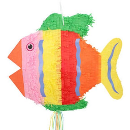 Pignatta in Cartoncino Rigido sagomata Pesce Multicolor "Pinata" Pignatte Fantasia