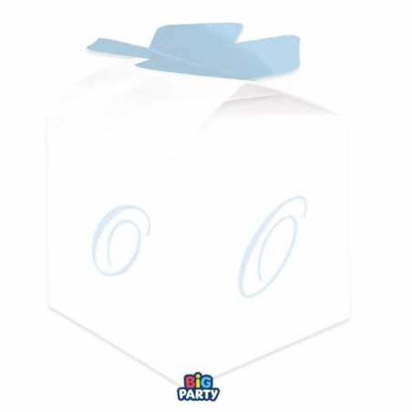 Scatolina Portaconfetti Cubetto con Lettera O Celeste 10pz