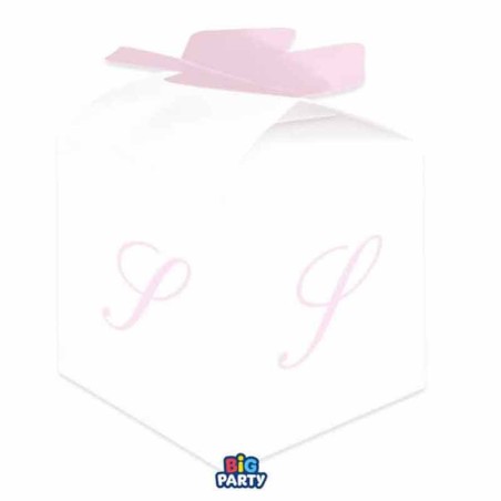 Scatolina Portaconfetti Cubetto con Lettera S Rosa 10pzScat