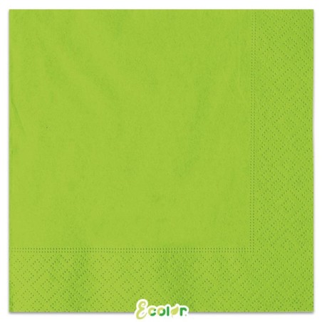 Tovagliolo di Carta 33x33cm Ecolor Verde Lime 40pz Verde Lime "Lime Green"