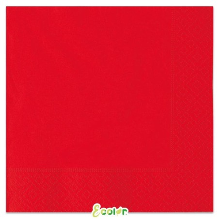 Tovagliolo di Carta 33x33cm Ecolor Rosso Ciliegia 40pz Rosso "Red"