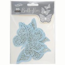 Farfalle Intagliate 3D Celeste Pastello 12pz Decorazioni Oaktree
