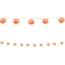 Ghirlanda LED Zucche Luminose 1,80mt Addobbi e Festoni Halloween