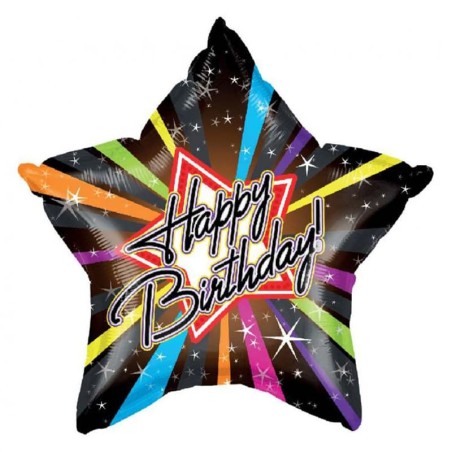 Palloncino in Foil 18" Stella Disco Dance Happy Birthday Anni '80
