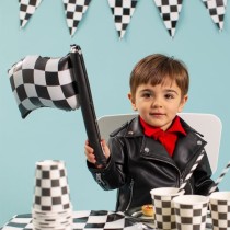 Palloncino in Foil 14" Mini Shape Bandierina "Checkered Flag" Sport e Veicoli Grabo