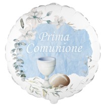 Palloncino in Foil 9" Mini Shape Prima Comunione Vintage Celeste 5pz Palloncini Foil Comunione