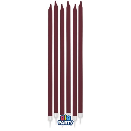 Candelina Stelo 15cm Borgogna 12pz Candeline Stelo