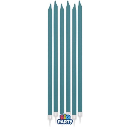 Candelina Stelo 15cm Blu Ottanio 12pz Candeline Stelo
