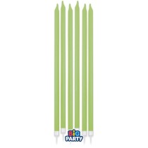 Candelina Stelo 15cm Verde Salvia 12pz Candeline Stelo