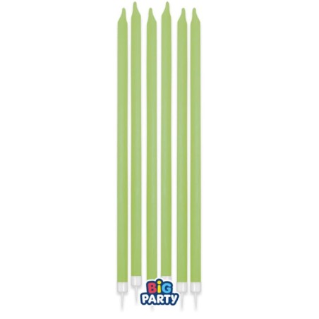 Candelina Stelo 15cm Verde Salvia 12pz Candeline Stelo