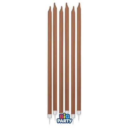 Candelina Stelo 15cm Moka 12pz Candeline Stelo