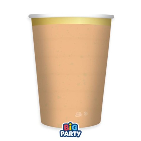 Bicchiere di Carta 250ml Cipria con bordo Oro "Rustic Sunset" 6pz