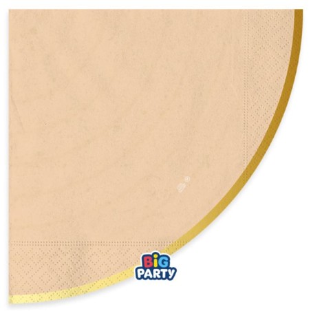Tovagliolo di Carta Ø33cm Cipria con bordo Oro "Rustic Sunset" 16pz