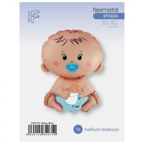 Palloncino in Foil 26" Super Shape Bebè Celeste "Baby Blue" Nascita e Battesimo