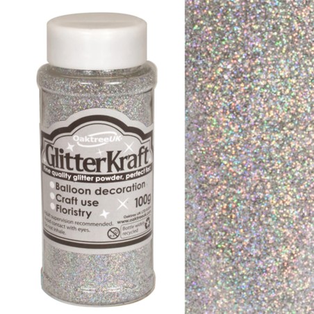 Glitter per Palloncino Argento 100gr Glitter Oaktree