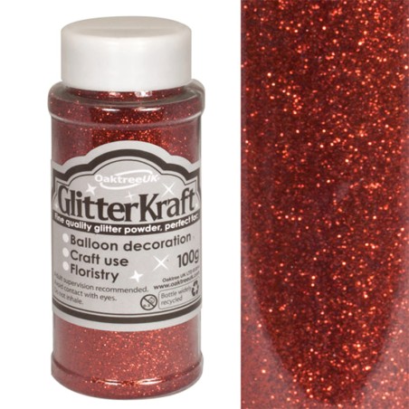 Glitter per Palloncino Rosso 100gr Glitter Oaktree