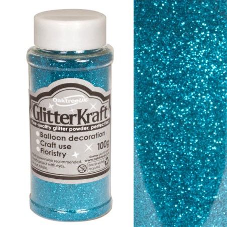 Glitter per Palloncino Turchese 100gr Glitter Oaktree