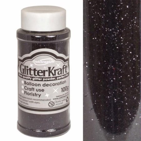 Glitter per Palloncino Nero 100gr Glitter Oaktree
