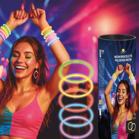 Braccialetto Luminoso Neon per Feste Fluo 15pz