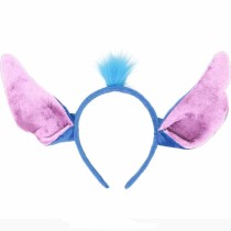Cerchietto per Capelli in Ciniglia Azzurro con Orecchie Rosa Stitch & Angel