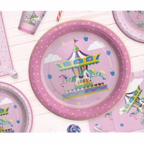 Piatto di Carta 18cm con Giostra di Cavalli "Carousel Party" 8pz Giostra di Cavalli "Carousel"