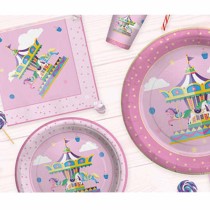 Tovagliolo di Carta 33x33cm con Giostra Cavalli "Carousel Party" 20pz Giostra di Cavalli "Carousel"