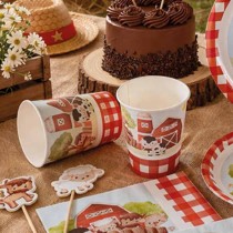 Bicchiere di Carta 250ml Animali della Fattoria "Little Farm" 6pz Fattoria