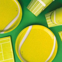 Bicchiere di Carta 250ml con Campo e Pallina da Tennis 6pz Tennis