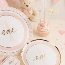 Mini Cake Topper di Carta 15cm 1°Compleanno Oro "One Today Gold" Accessori 1° Compleanno
