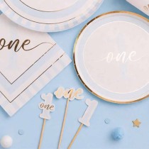 Mini Cake Topper di Carta 15cm 1°Compleanno Oro "One Today Gold" Accessori 1° Compleanno