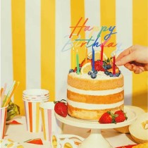 Cake Topper di Plastica 18cm Happy Birthday Multicolor Novità Giugno 2026