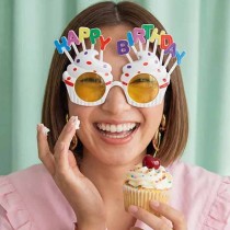 Occhiali da Sole sagomati Cupcake con Candeline Happy Birthday Occhiali Party
