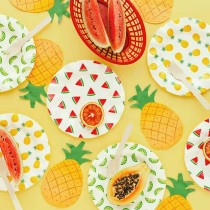 Tovagliolino di Carta 20x37cm Frutta Sagomato Ananas 20pz Festa Tema Frutta