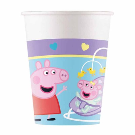 Bicchiere di Carta 200ml con Peppa Pig Made With Love 8pz Peppa Pig