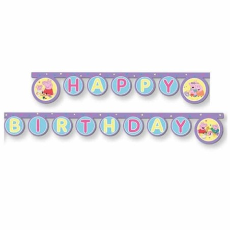 Festone Happy Birthday in Carta con Peppa Pig Made With Love 2mt Peppa Pig