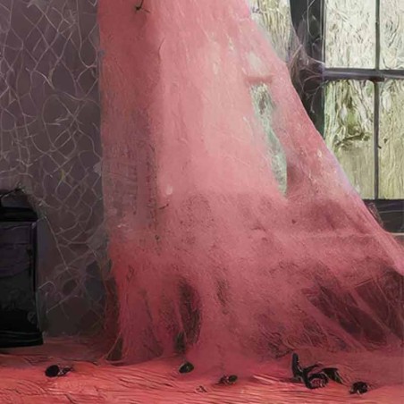 Ragnatela Rossa con Ragni 60gr Addobbi e Festoni Halloween