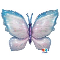 Palloncino in Foil 39" Super Shape Farfalla Rosa e Celeste Animali (Insetti)