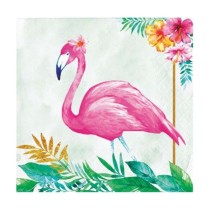 Tovagliolino di Carta 25x25cm Fenicottero "Flamingo Floral" 16pz Festa Tema Fenicottero "Flamingo"