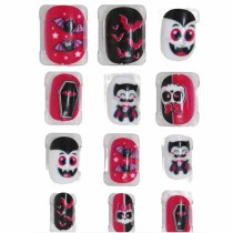 Unghie Finte per Bambini decorate con Vampiri di Halloween 12pz Accessori Persona Halloween