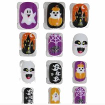 Unghie Finte per Bambini decorate con Fantasmi di Halloween 12pz Accessori Persona Halloween
