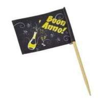 Picks Bandierina per Capodanno "Buon Anno" 50pz Happy New Year Nero