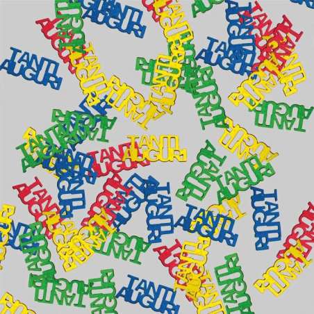 Confetti in Plastica Sagomati "Tanti Auguri" Multicolor 15gr Confetti Eventi e Festività