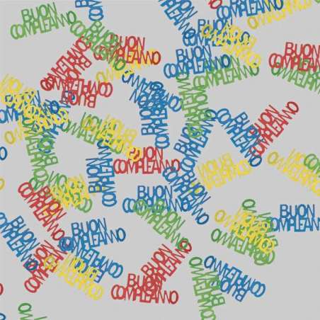 Confetti in Plastica Buon Compleanno Multicolor 15gr Confetti Eventi e Festività
