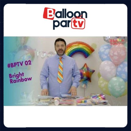 Piatto carta 23cm Arcobaleno "Rainbow Foil" 8pz