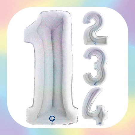 Numeri 40" Argento Glitter Olograf."Silver"