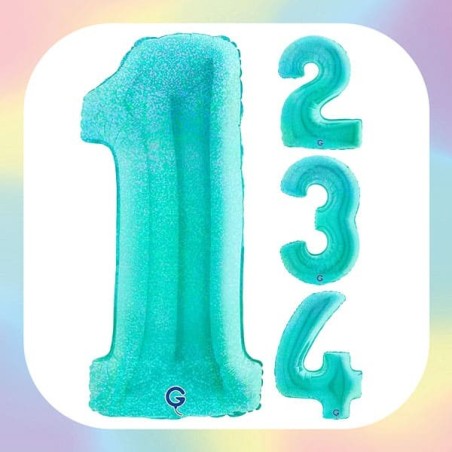 Numeri 40" Tiffany Glitter Olografico