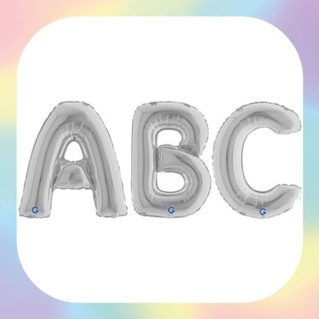 Palloncini a forma di Lettere 14" Argento | Balloon Party